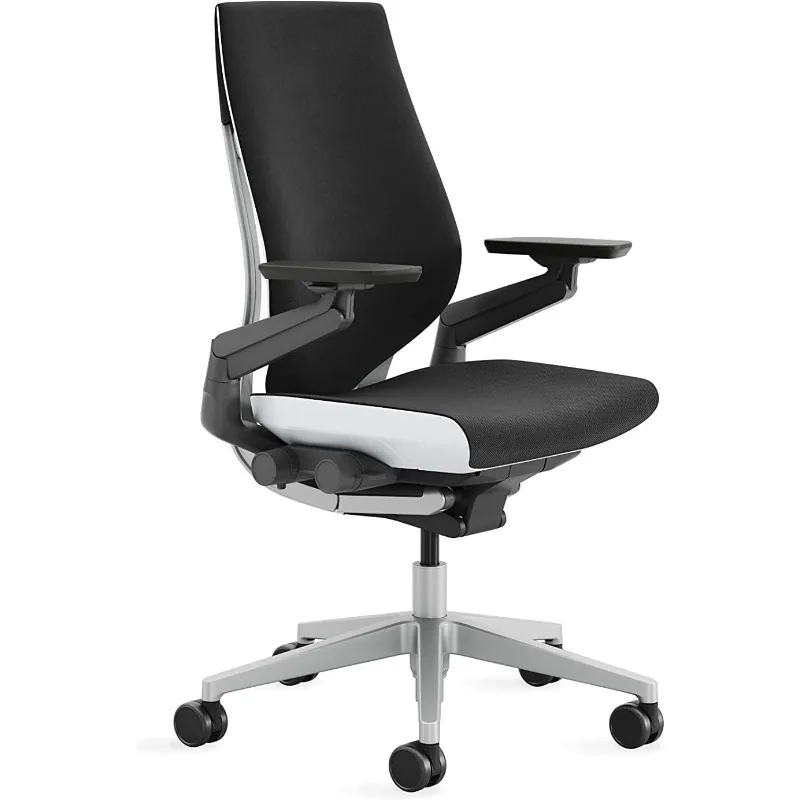 Silla de oficina Steelcase Gesture: silla de trabajo ergonómica con ruedas para alfombra, cómoda silla de oficina, sillas intuitivas para ajustar