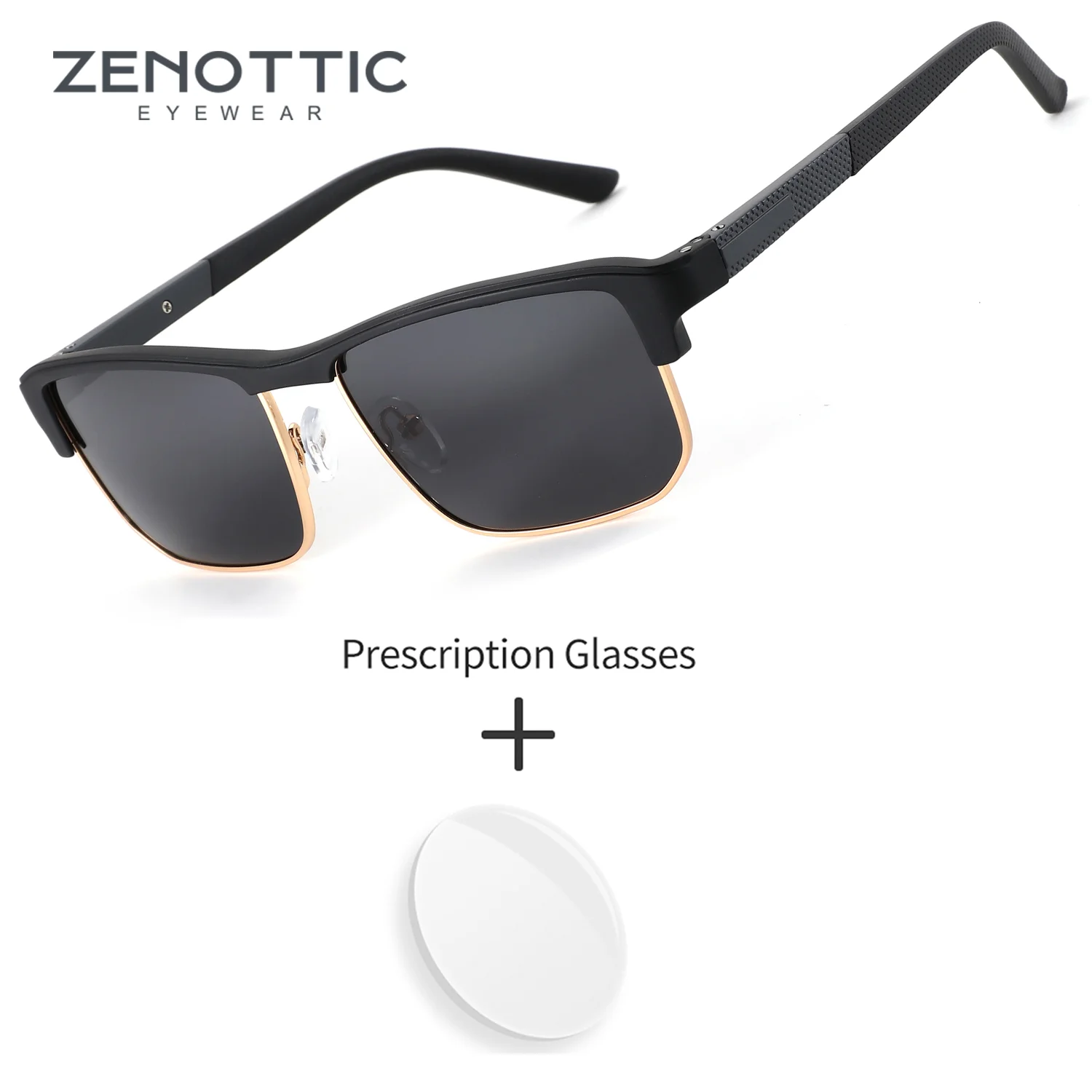 

ZENOTTIC (размер L) Прямоугольные поляризационные солнцезащитные очки TR90 с диоптриями для мужчин, защита от УФ-излучения UV400, очки для чтения для мужчин, для гольфа и рыбалки