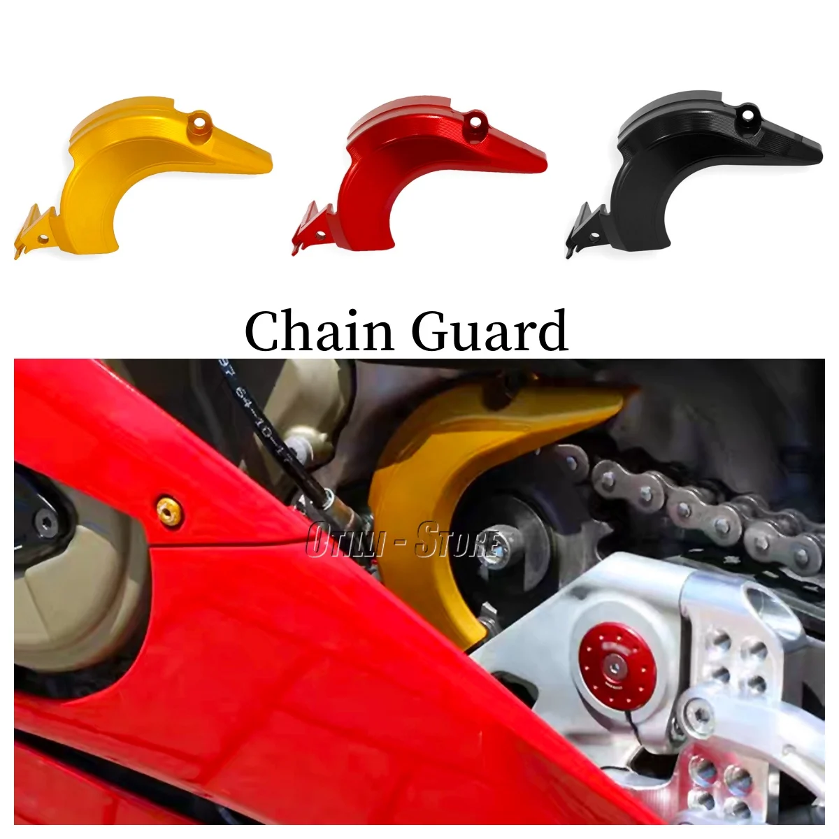 

Motorcycle Aluminum Alloy Front Sprocket Cover Chain Guard Case Saver Protector For Ducati Streetfighter V4 S Panigale V4 S R