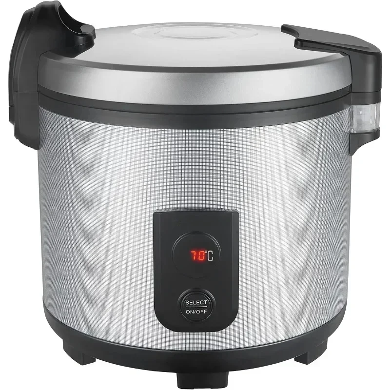 Fogão de arroz portátil grande, panela interna antiaderente comercial, 18.1QT, 122 graus-178 graus, temperatura ajustável, 130W