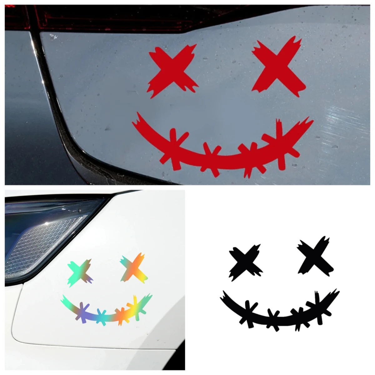 

Motorcycle helmet waterproof sticker, smiling face sticker, car body decoration, car sticker,