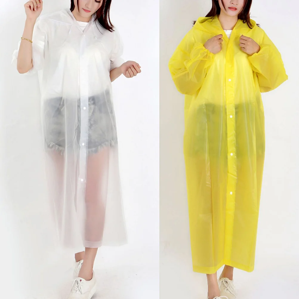 

3Pcs Yellow Thicken Adult Raincoat Premium Reusable Waterproof Rain Poncho Lightweight Portable Foldable for Outdoor Travel