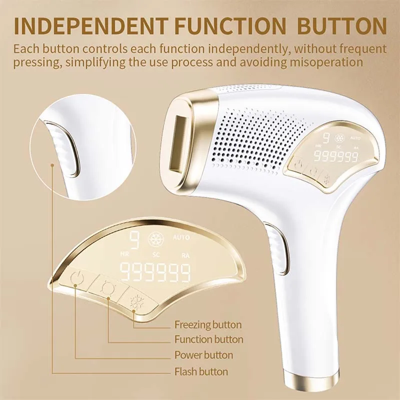 Ice Cooling Body Handy Remover Home Portable Permanent Painless Epilator Depilator Laser Hair Removal Device