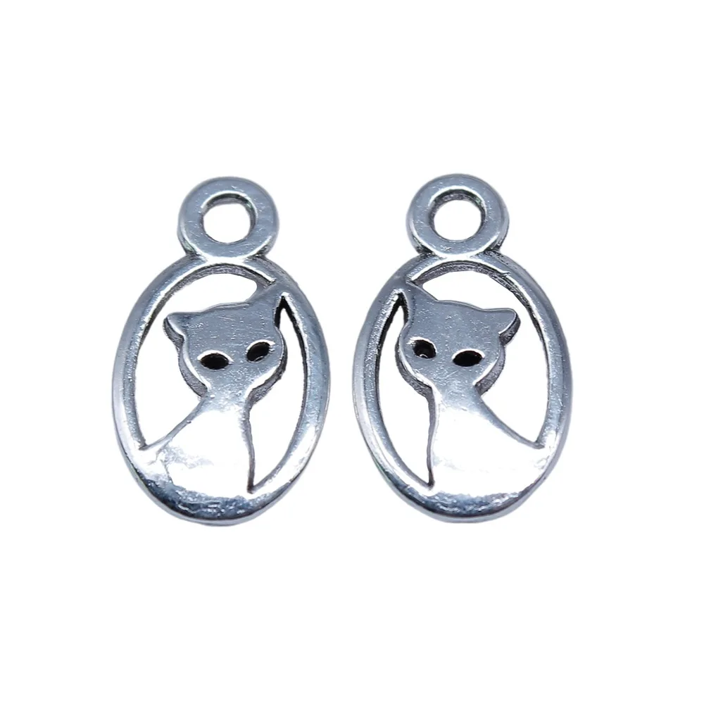 

50pcs 9x16mm Zinc alloy metal tibetan silver plated charm L003 for jewelry making