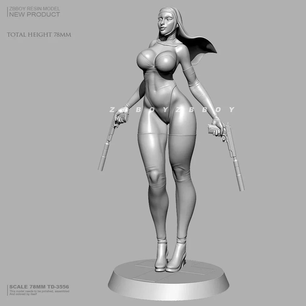 76mm Resin model kits figure beauty colorless and self-assembled TD-3556