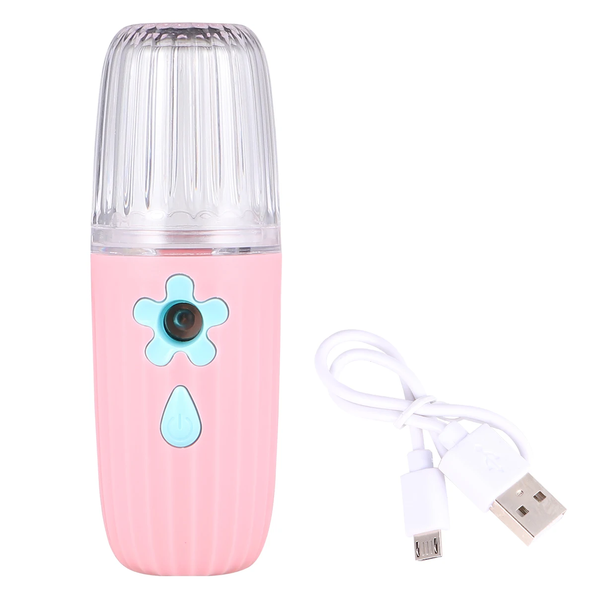 

1pc Portable Pink USB Rechargeable Facial Humidifier Nano Mist Sprayer Face Skin Moisturizer Large Molecule Fine Atomization