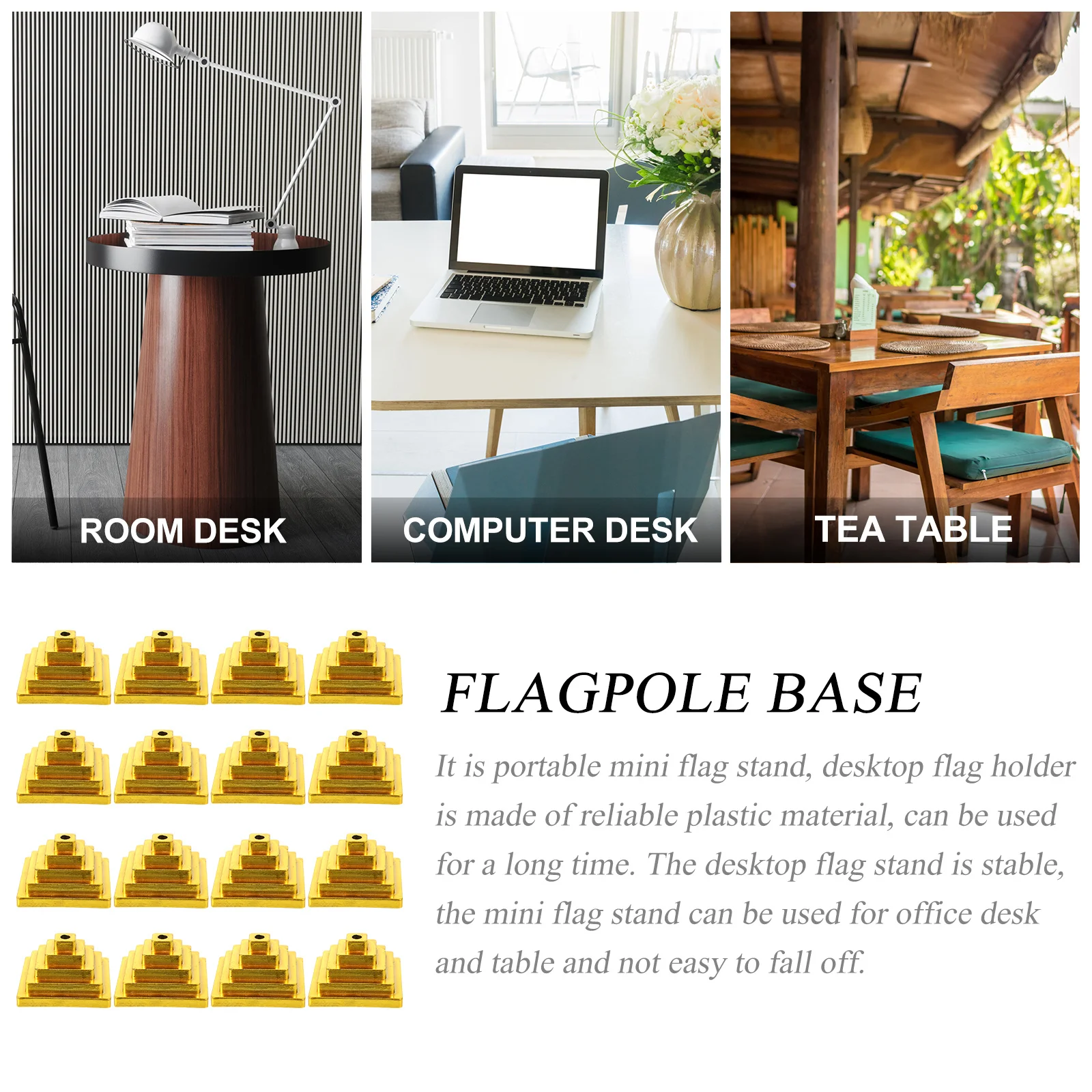 

30Pcs Desk Flag Holder Mini Flag Stand Table Small Flags for Office Party Decoration Display Display Stand Bases