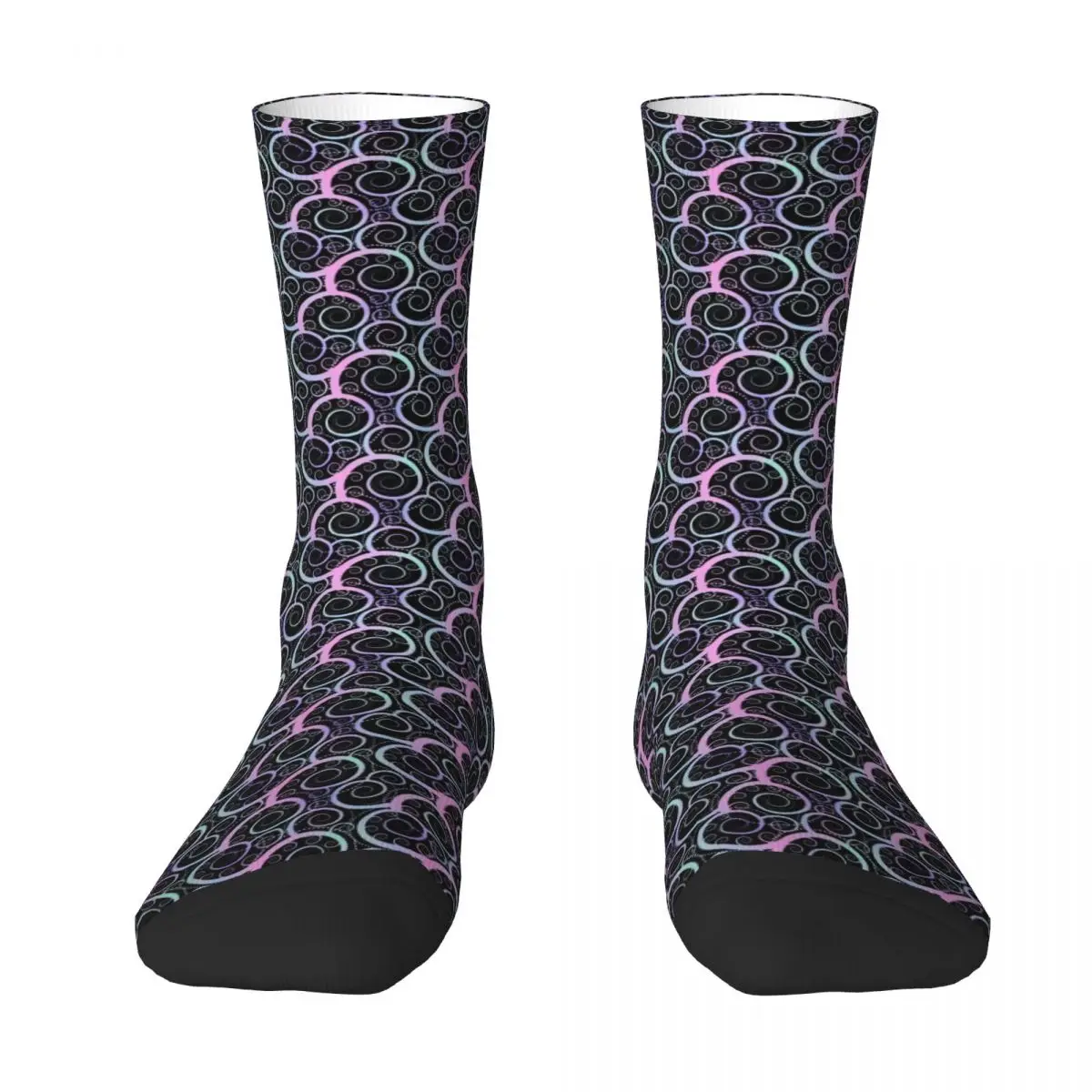 Mandala Glittery Socks Abstract Geometric Fashion Casual Stockings Autumn Anti-Slip Women Men Socks Medium Soft Outdoor Socks