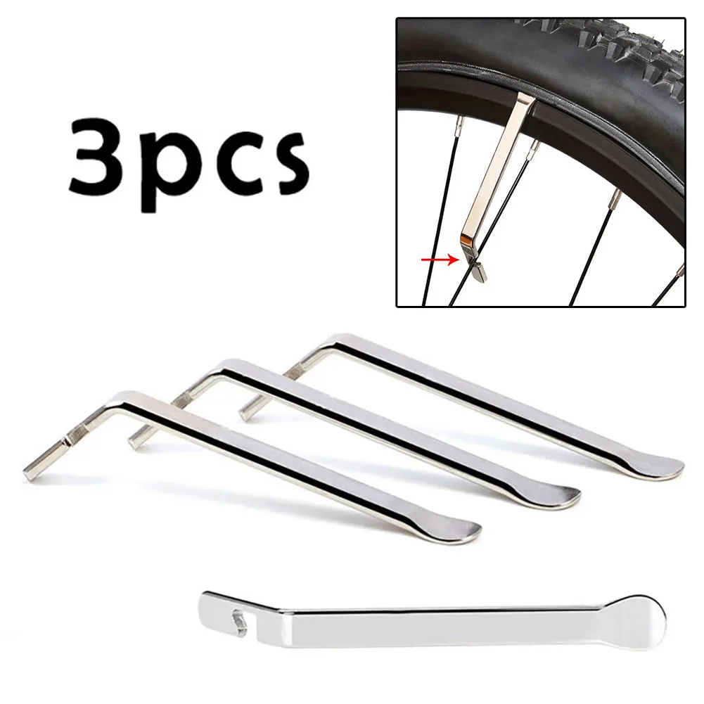 

3 PCS Motorcycle Bike Tire Lever Tire Tube Spudger Removal Repair Changing Kits Set Stainless Steel 120mmx9.5mmx3.5mm
