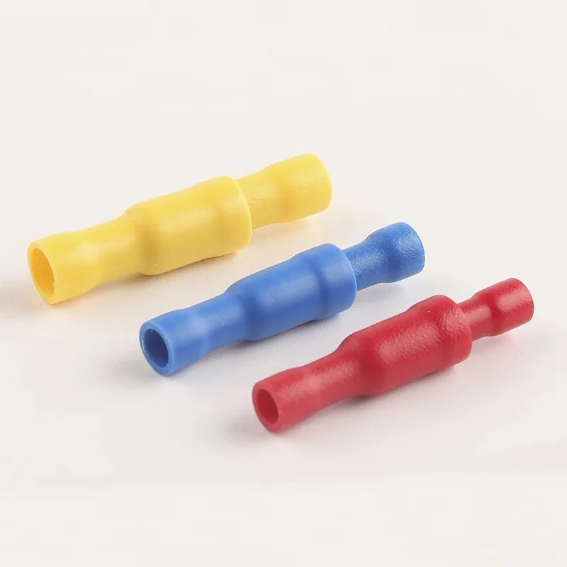 50/100 Set Female Male Bullet Butt Connector Insulated Electrical Crimp Wire Terminals for 22-16AWG 16-14 AWG 12-10AWG Connector