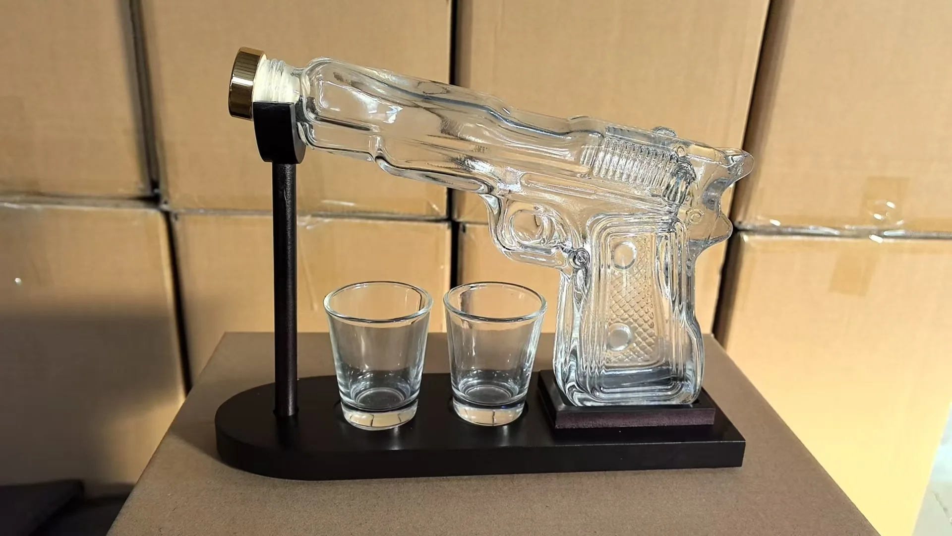 Sandhawk Glass Pistol Decanter Whiskey Vodka Dispenser Craft Bottle Cover for Home Bar view 2
