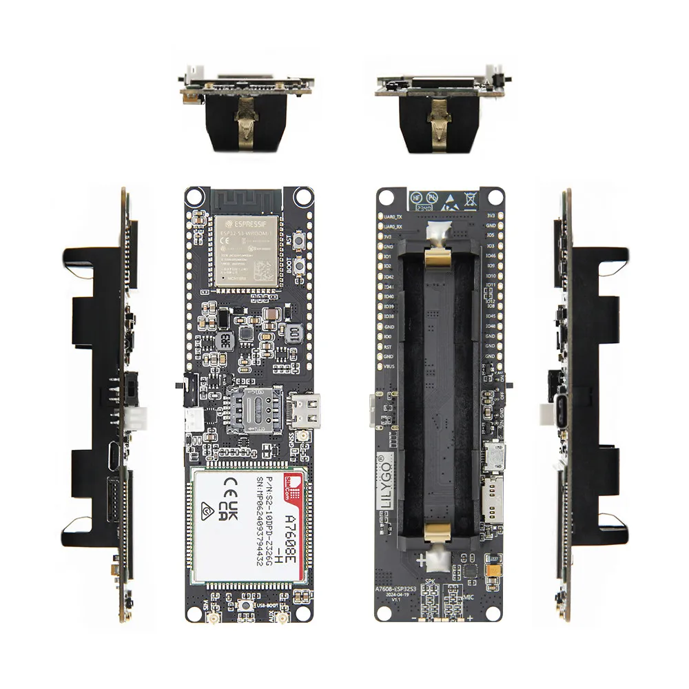 LILYGO T‑A7608E‑H S3 / T‑A7608SA‑H S3 ESP32‑S3 4G LTE Cat‑4 Wireless Module WiFi Bluetooth 5 TF Card IoT Development Board