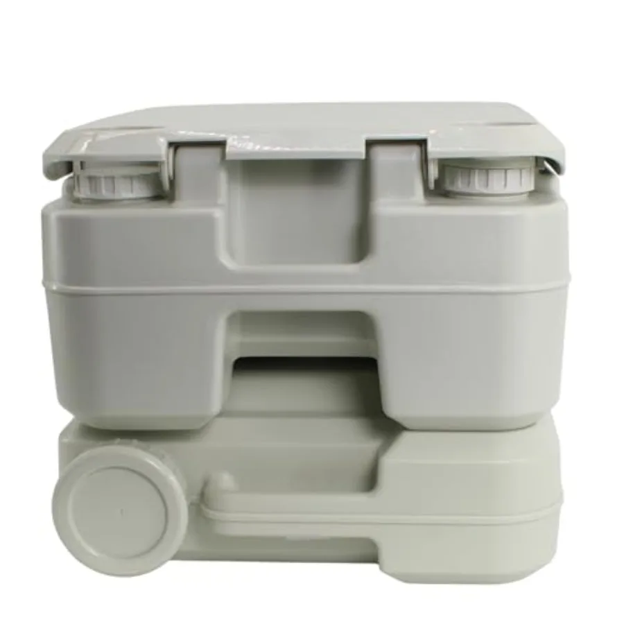 Portable toilet for camping RV boat elderly off-grid use, durable plastic construction, gray color, 5.8-gallon waste capacity w - view 4