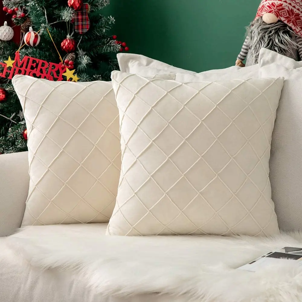 

Soft Velvet Throw Pillow Cover Soild Color Cushion Cover Luxury Home Decor Nodic Style Plaid Pillowcases for Sofa living room