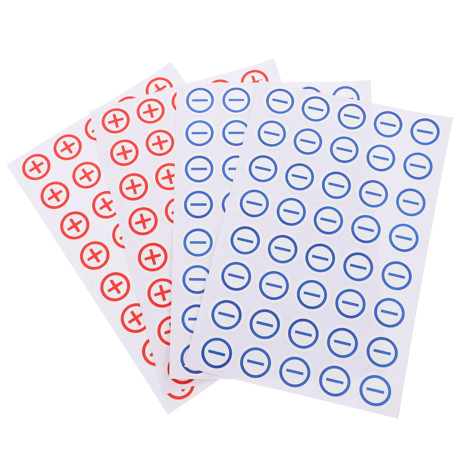 Étiquettes autocollantes polarité de 20mm, 4 feuilles, pour Machines électriques, panneaux de sécurité, autocollants d'avertissement extérieurs, identifiant positif