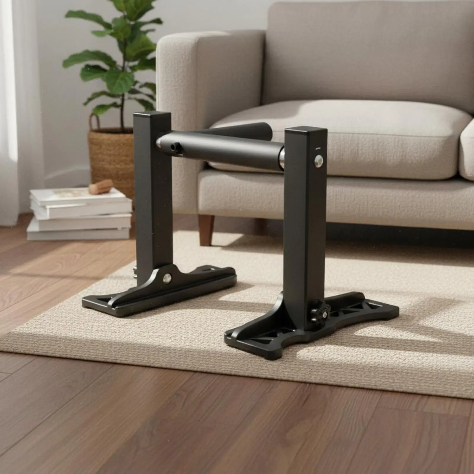 2 Pieces Adjustable Pull-up Stand Space-Saving Door Frame Pull-up Bar Push-up Stands Stable Base Floor Push-up Handle Non-Slip