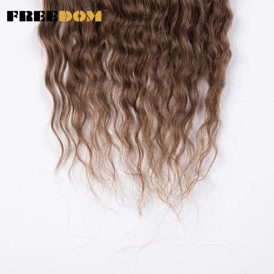 FREEDOM Hair Synthetic Curly Wave Twist Crochet Braid Hair 24 Inch Water Wave Pink Ginger Brown Ombre Braiding Hair Extensions