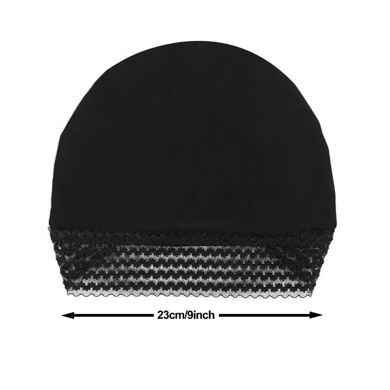 Damen-Hijab mit Spitze vorne, elastisch, weich, atmungsaktiv, Haarabdeckung, täglicher Chemo-Kopftuch – Detail 6