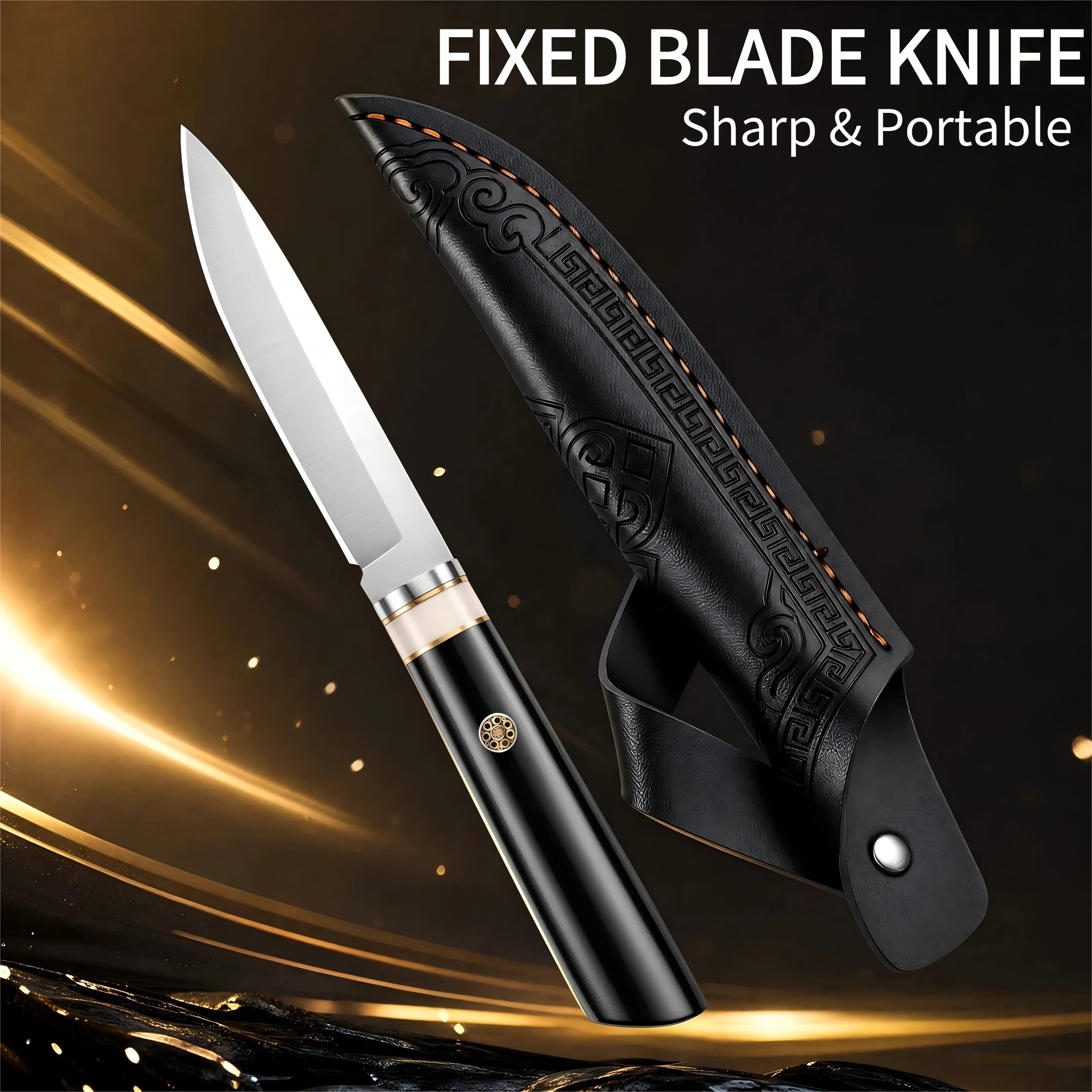 Bushcraft Knife Fixed - Ultra Sharp Fixed Blade Knife, Lightweight