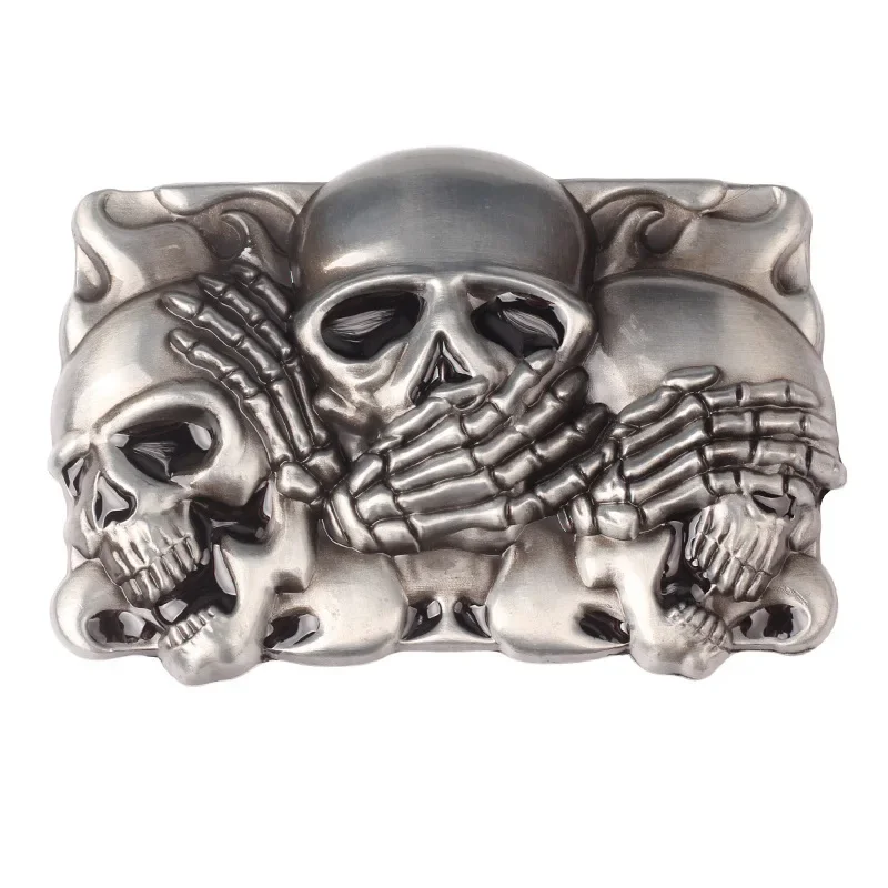 Skull Skeleton Belt Buckle Belt DIY Accessories Western Cowboy Style Smooth Belt Buckle Punk Rock Style K17