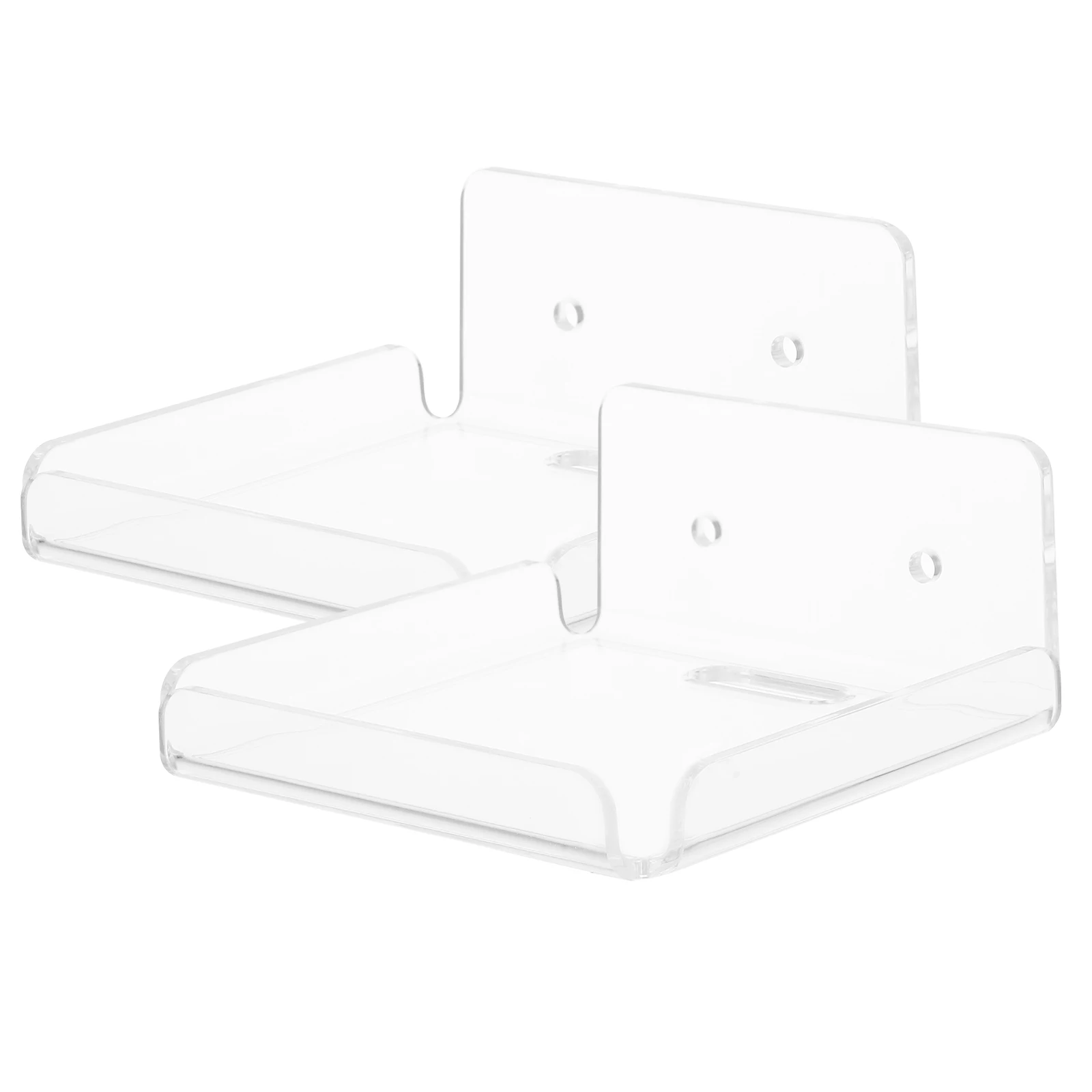 

2 Pcs Camera Bracket Adhesive Wall Shelf Stand Monitor Holder Shelves Floating Brackets Small for