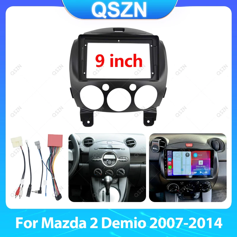 

Для Mazda 2 Demio 2007-2014: 9-дюймовая 2-DIN автомагнитола, панель для автомагнитолы, аудиоплеер, DVD-панель, установочный комплект для приборной панели, рамка, держатель для центральной консоли