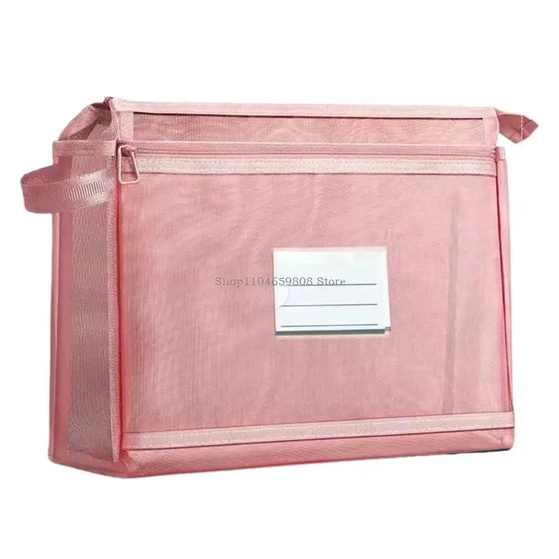

Document Organiser Bag with Label Window Clear File Book Storage Bag 32x26x6cm