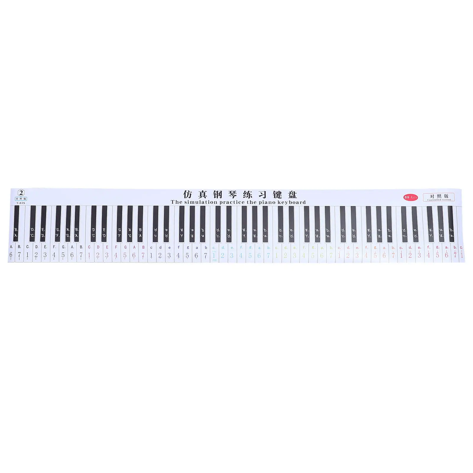 88 Key Piano Keyboard Practice Chart Waterproof Dustproof PVC Fingering Guide for Beginners