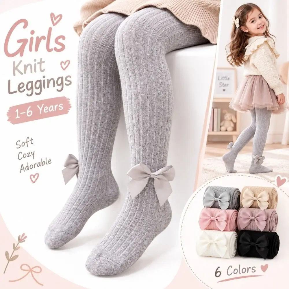 Class A Cotton Girls Knit Leggings Twisted Texture Stretch Fabric Kids Pantyhose Four Way Stretch Solid Color Children Tights