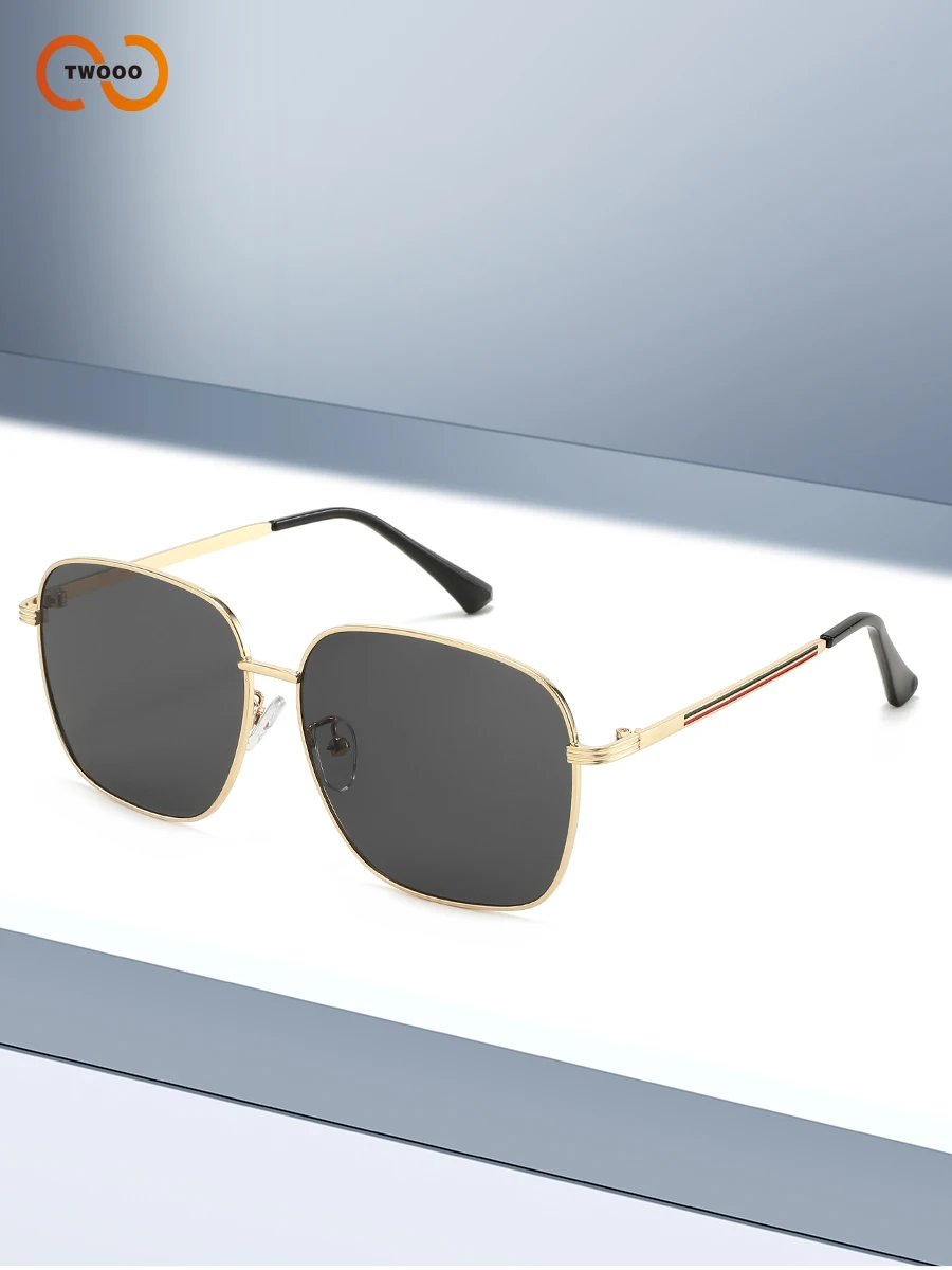 نظارات شمسية للرجال والنساء بإطار معدني ريترو بايلوت UV400 مضادة للوهج للقيادة خفيفة الوزن مصنوعة من خليط معدني #3