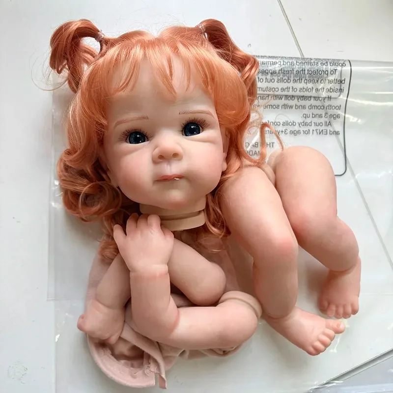 18inch Red Curly Hair Bettie Already Painted Kit Lifelike Reborn Doll DIY Doll Parts - view 5