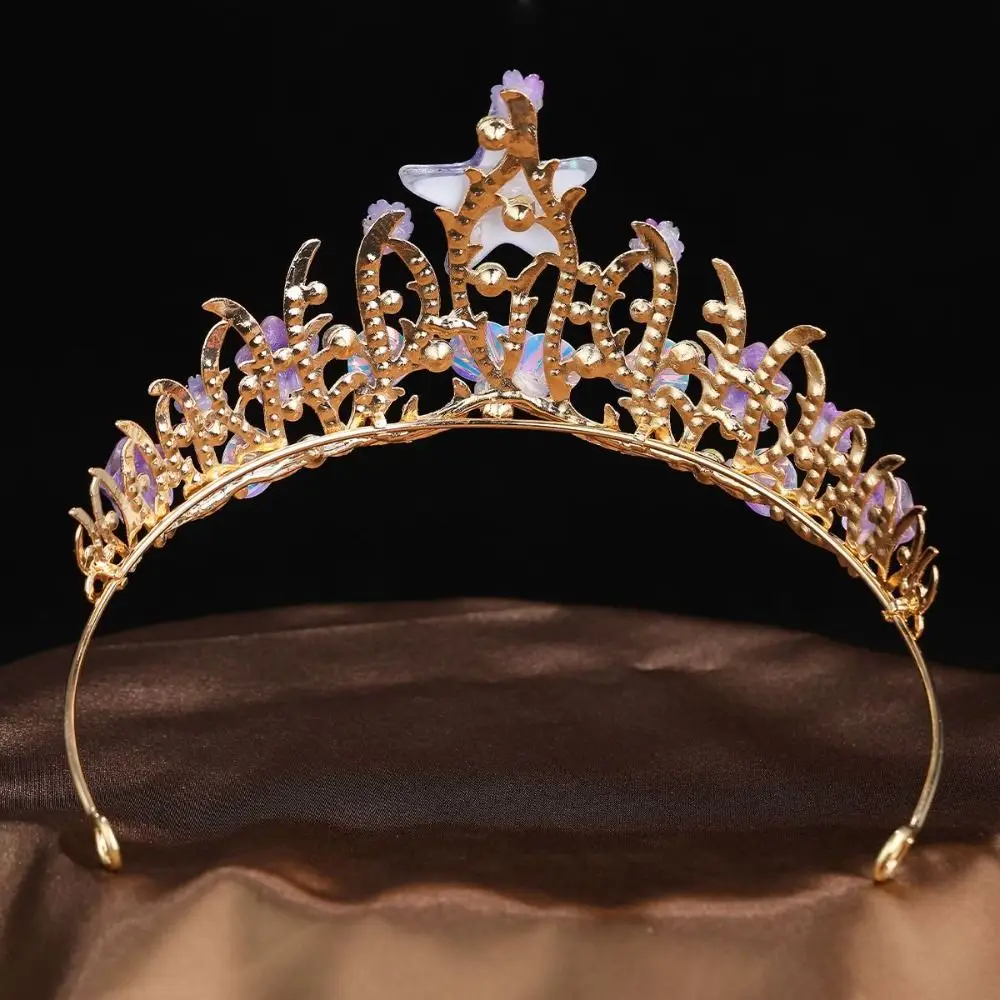 Sparkling Stars Crystal Shell Mermaid Sea Star Crown Tiara Headband Tiaras Hair Accessories Rhinestone Hair Hoop view 2