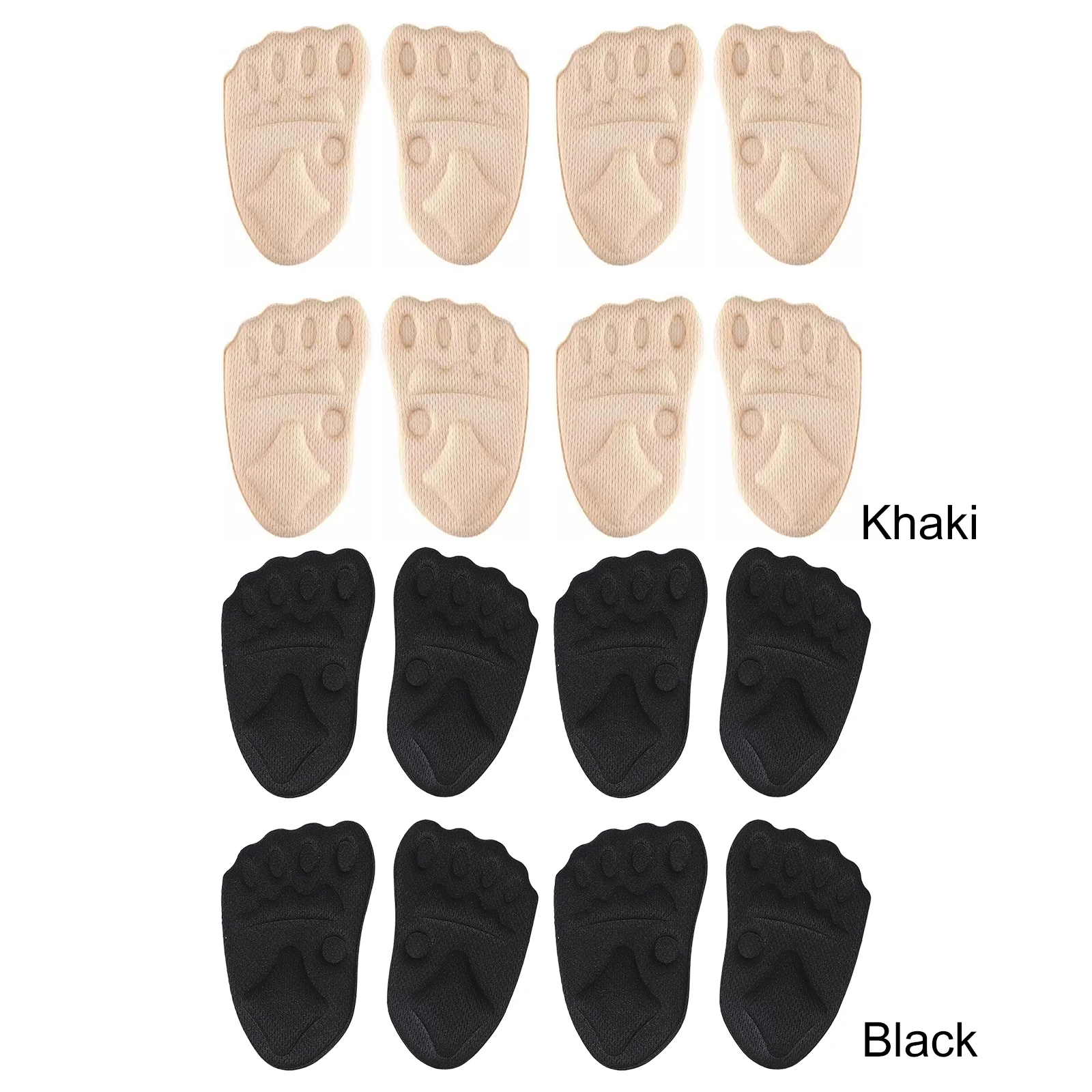 4 Pairs Metatarsal Pads Non-Slip Ball Foot Cushions Grips Cushion Insoles for Big & Loose Shoes Improved Shoe Fit