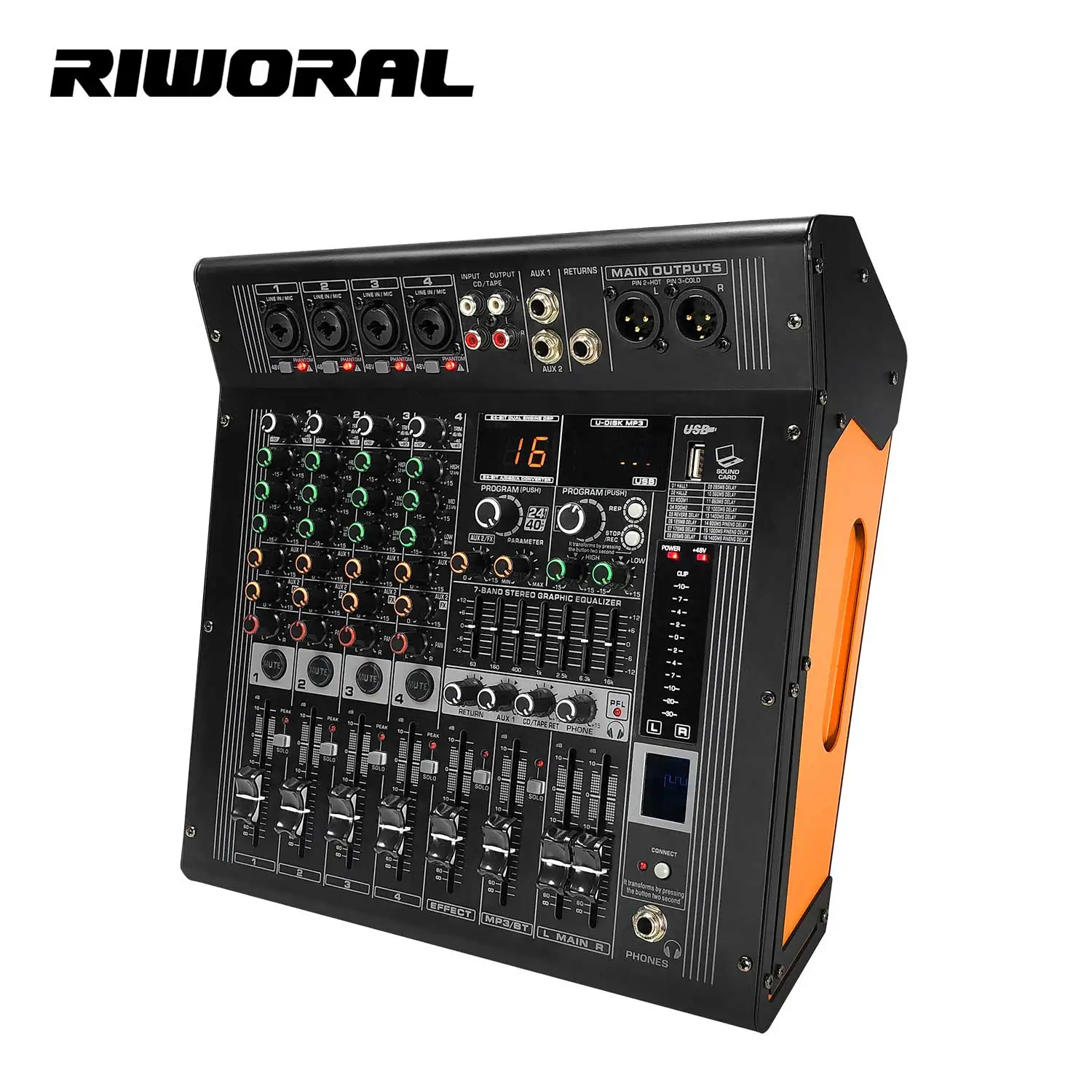 

MXD4 2023 Best Sale 4 Channels Audio Mixer with Power Amplifier Professional Audio DJ Console