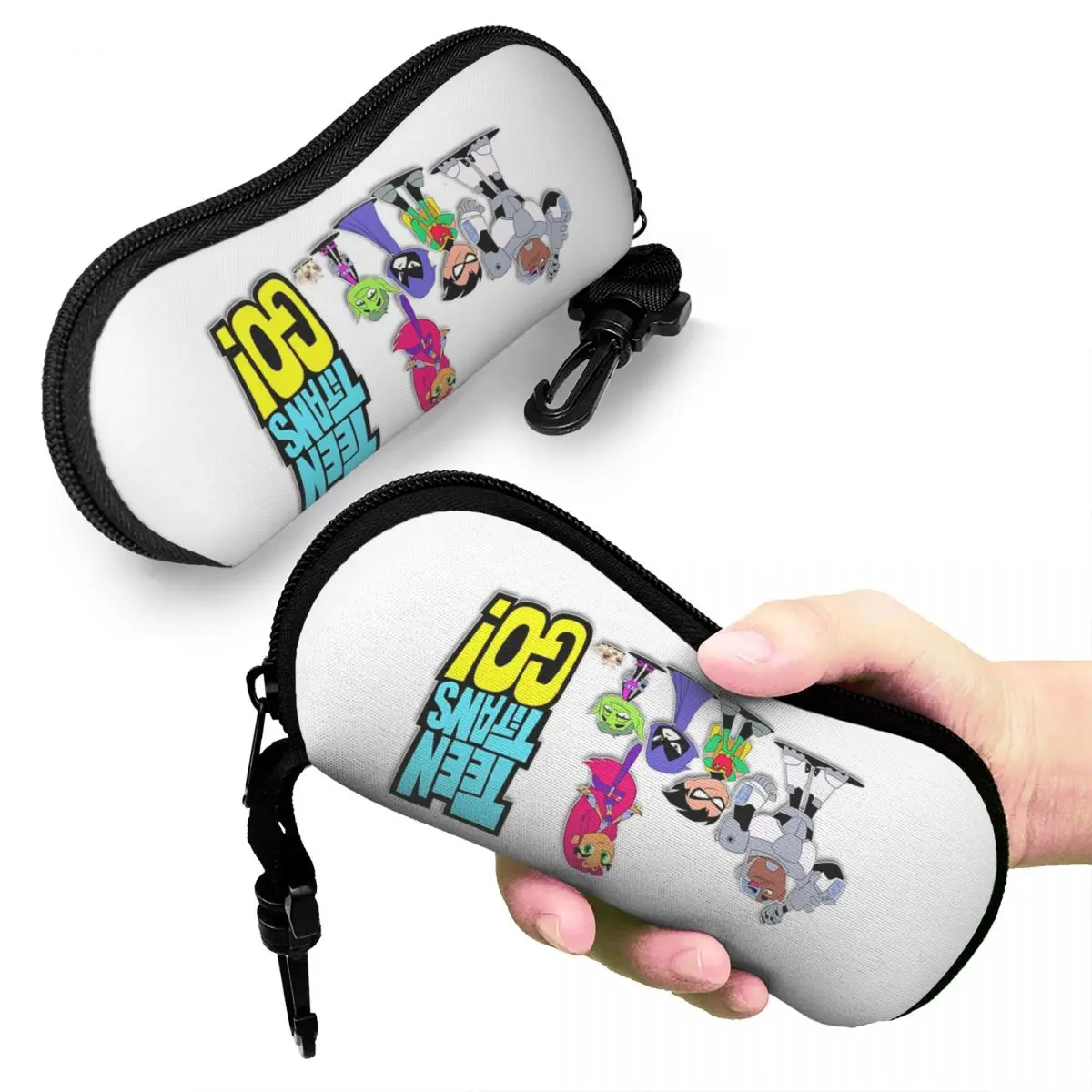 

Teen Titans Teenage Go Raven Shell Glasses Case Protective Sunglasses Box Women Men Soft Eyeglasses Bag Pouch