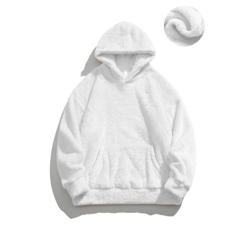 

Solid Color Long-sleeved Hooded Loose Sweatshirt for Men's Trendy and Versatile Casual Pullover Top
