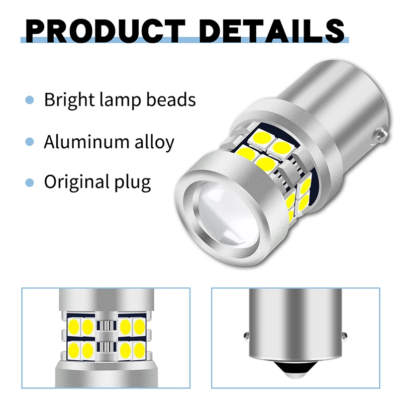 2Pcs LED Bulbs 1156 BAU15S BA15S 1157 BAY15D T20 T25 Turn Signals Lights 19SMD DRL Driving Lamp 7440 7443 3157 3156 LED Light