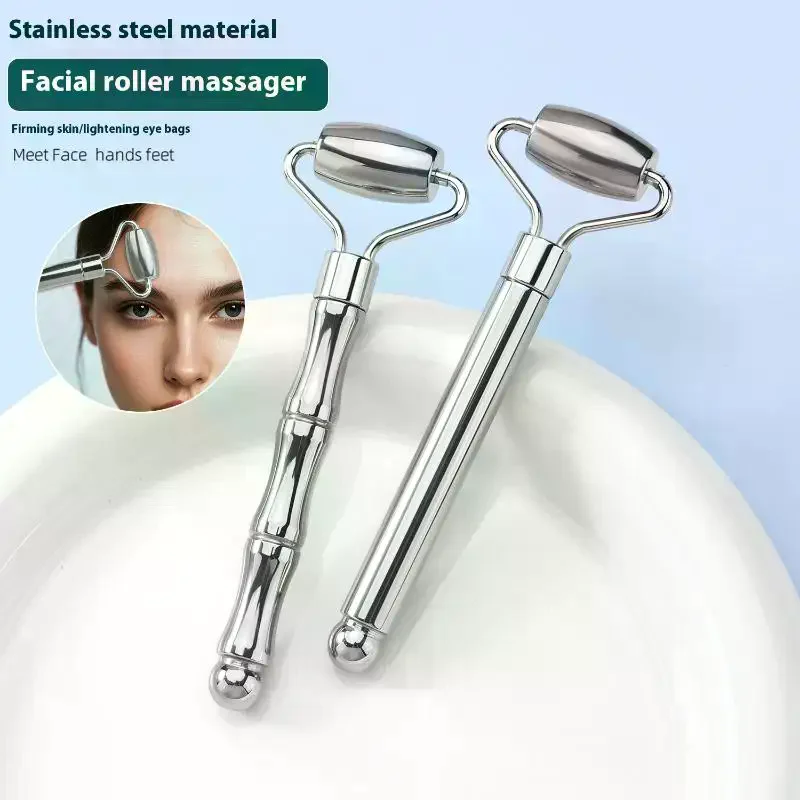 Facial Roller Gua Sha Beauty Face Neck Massage Tool Stainless Steel Skin Tightening Face Lifting Beauty Care Massage Roller