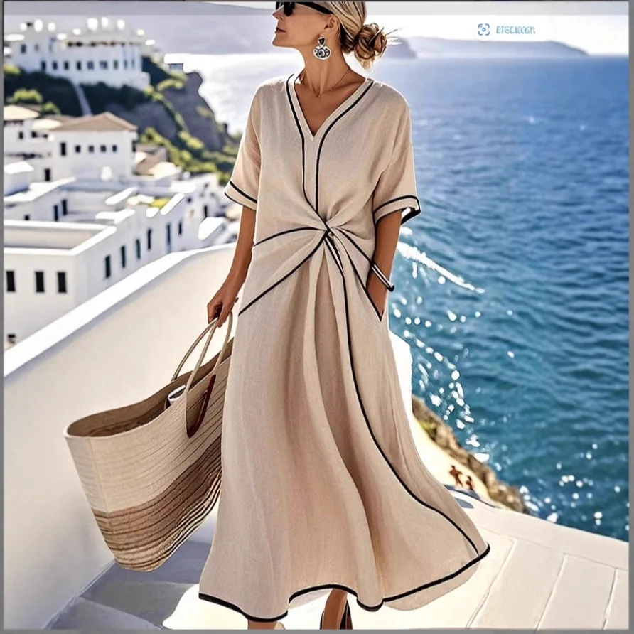 

ummer New Pomelo Style Elegant Dignified Dress, Office Long Skirt