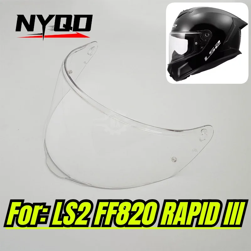 Replacement Full Face Helmet Visor Lens For LS2 FF820 RAPID III, Windproof UV‑Block Motorbike Riding Shield