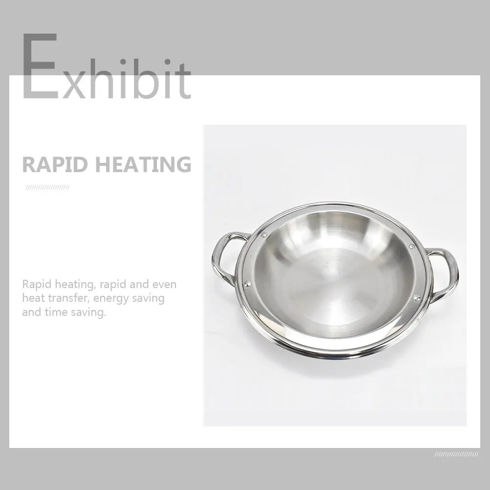 

Stainless Steel Shallow Multi-Function Cooking Pot For Hot Pot Seafood Accessory Household Cookware Rapid