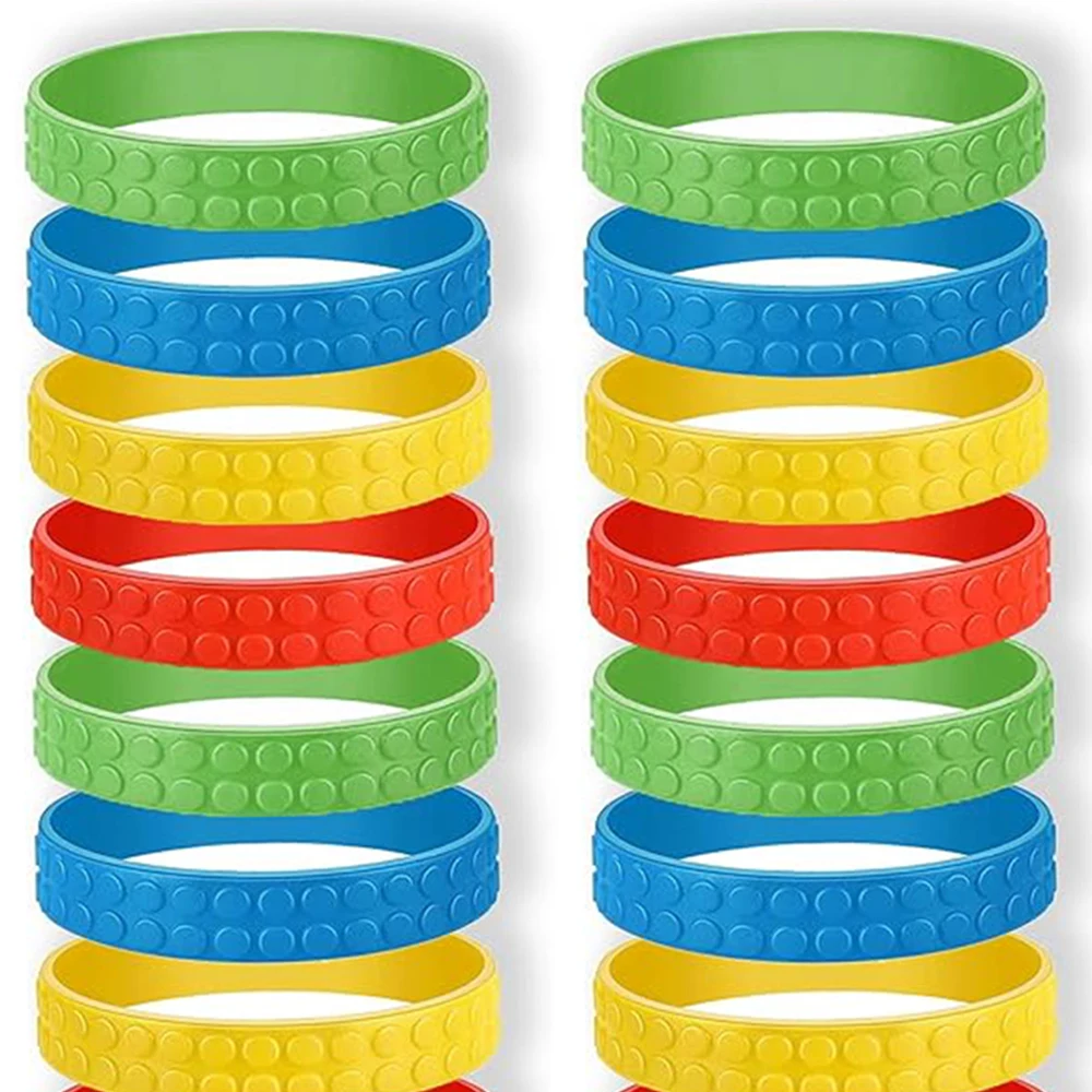 10/20/30 قطعة أساور بنة هدايا الحفلات ، أساور سيليكون من الطوب ، لضيوف الهدايا ، جوائز الكرنفال ، مستلزمات أعياد الميلاد