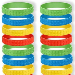 10/20/30pcs Building Block Bracelets Party Favors, Brick Silicone Bracelets, for Gift Guests, Carnival Prizes, Birthday Supplies