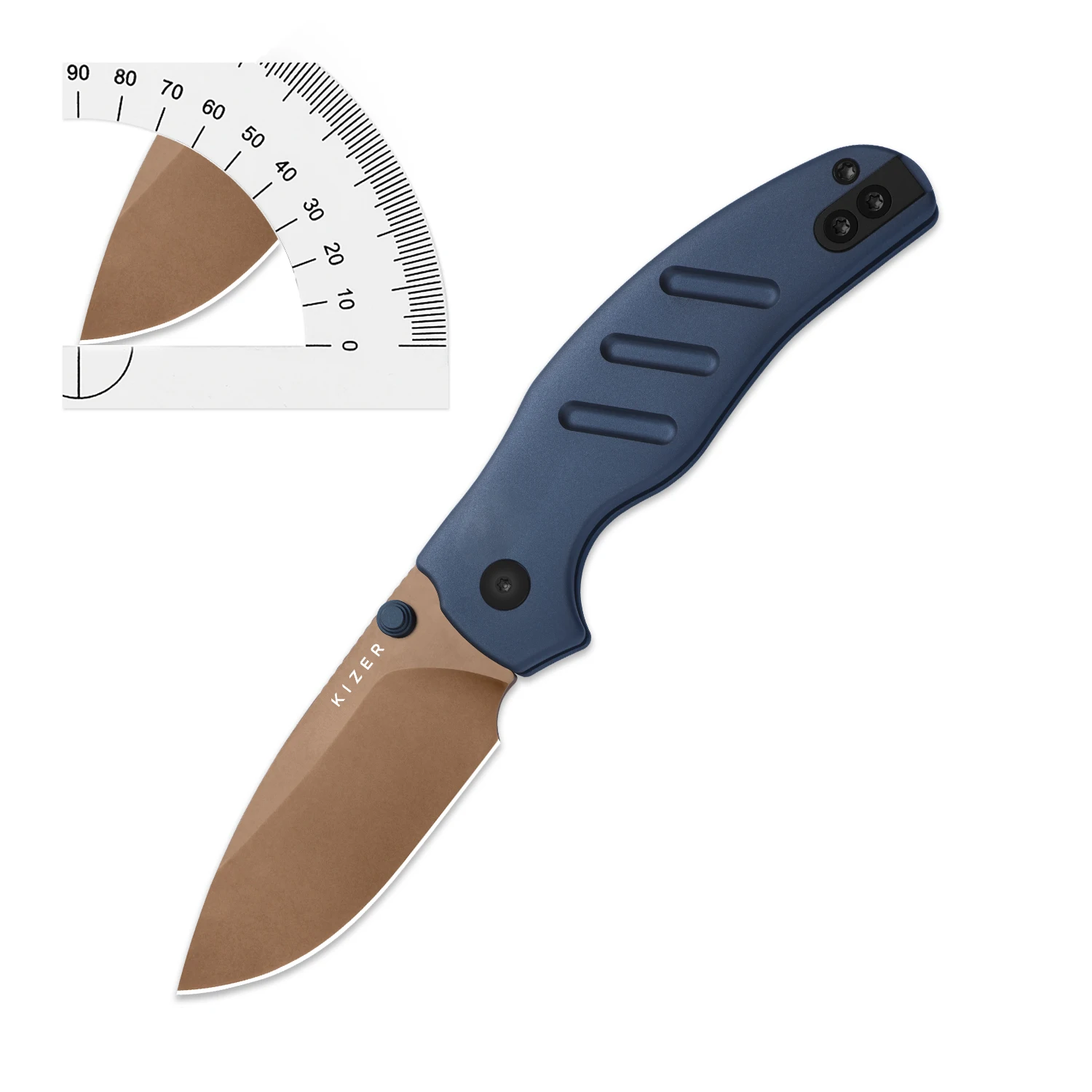 Cuchillo plegable Kizer C01C 2.9 CD/C01C 2.9 BS Ki3488.29CDA1/CDA2/BSA1/BSA2 mango de aluminio/micarta con cuchilla ELMAX Navajas de bolsillo