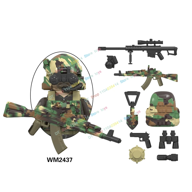 Siły specjalne klocki klocki granatowe pieczęcie nowoczesne żołnierze KSK SSO figurki zabawki edukacyjne dla dzieci WM6147