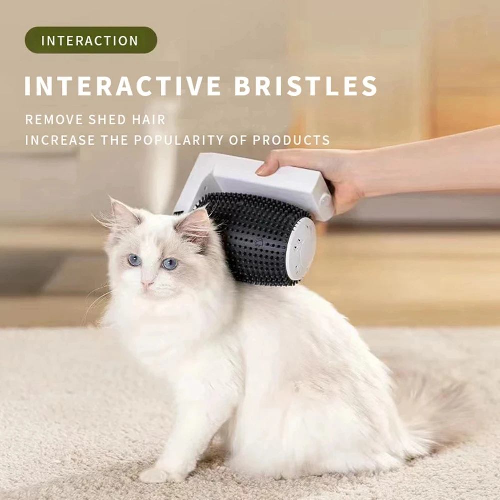 LMZOE Cat Self Groomer Automatic Rotating Massager Wall Corner Grooming Smart Comb Hair Remover Brush For Cats Electric Supplies