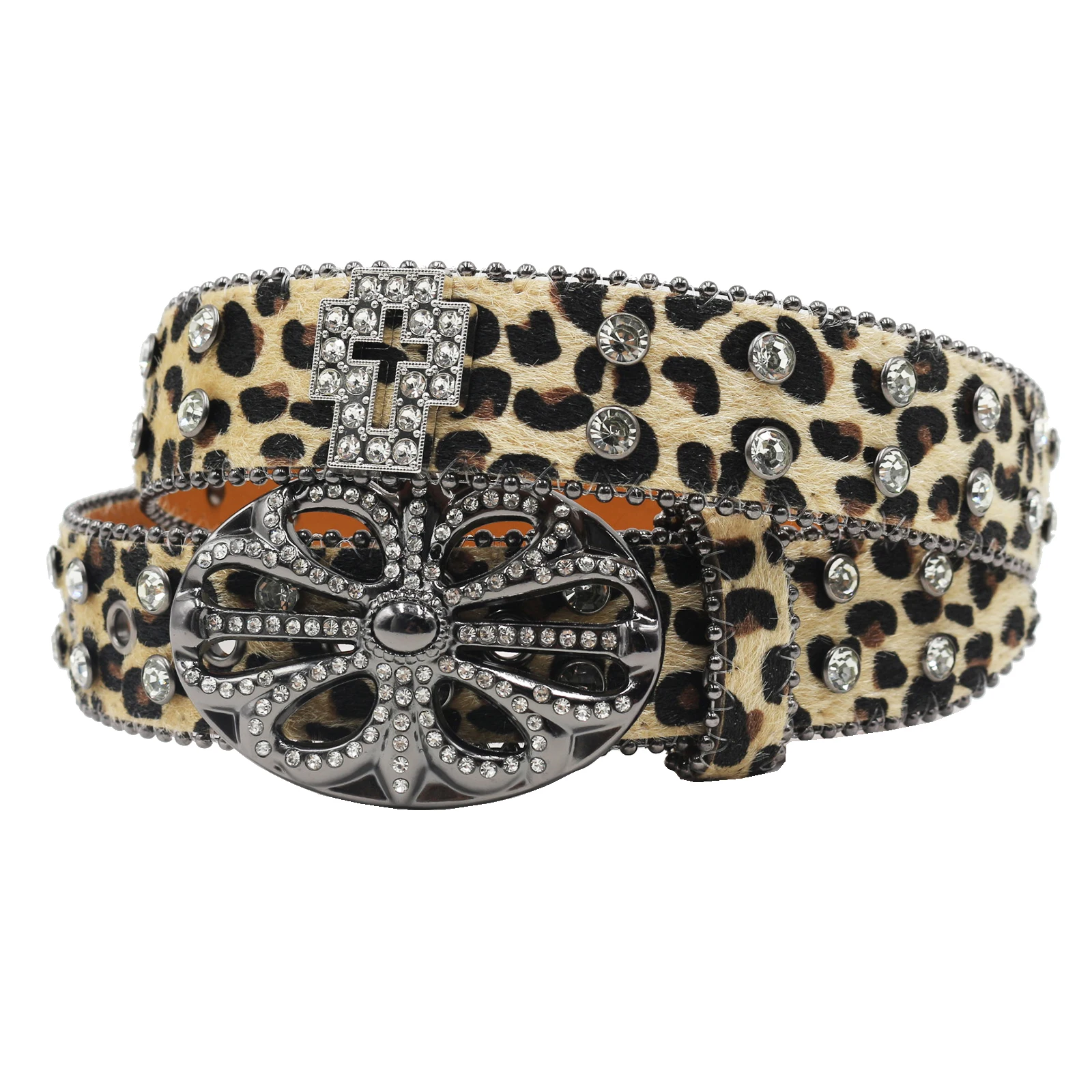 الفاخرة الرجال النساء قبعات رعاة البقر الغربية مع الماس بنج بنج حجر الراين حزام ديسكو E الفتيات للجينز الشرير الصخرة كريستال رصع حزام #2