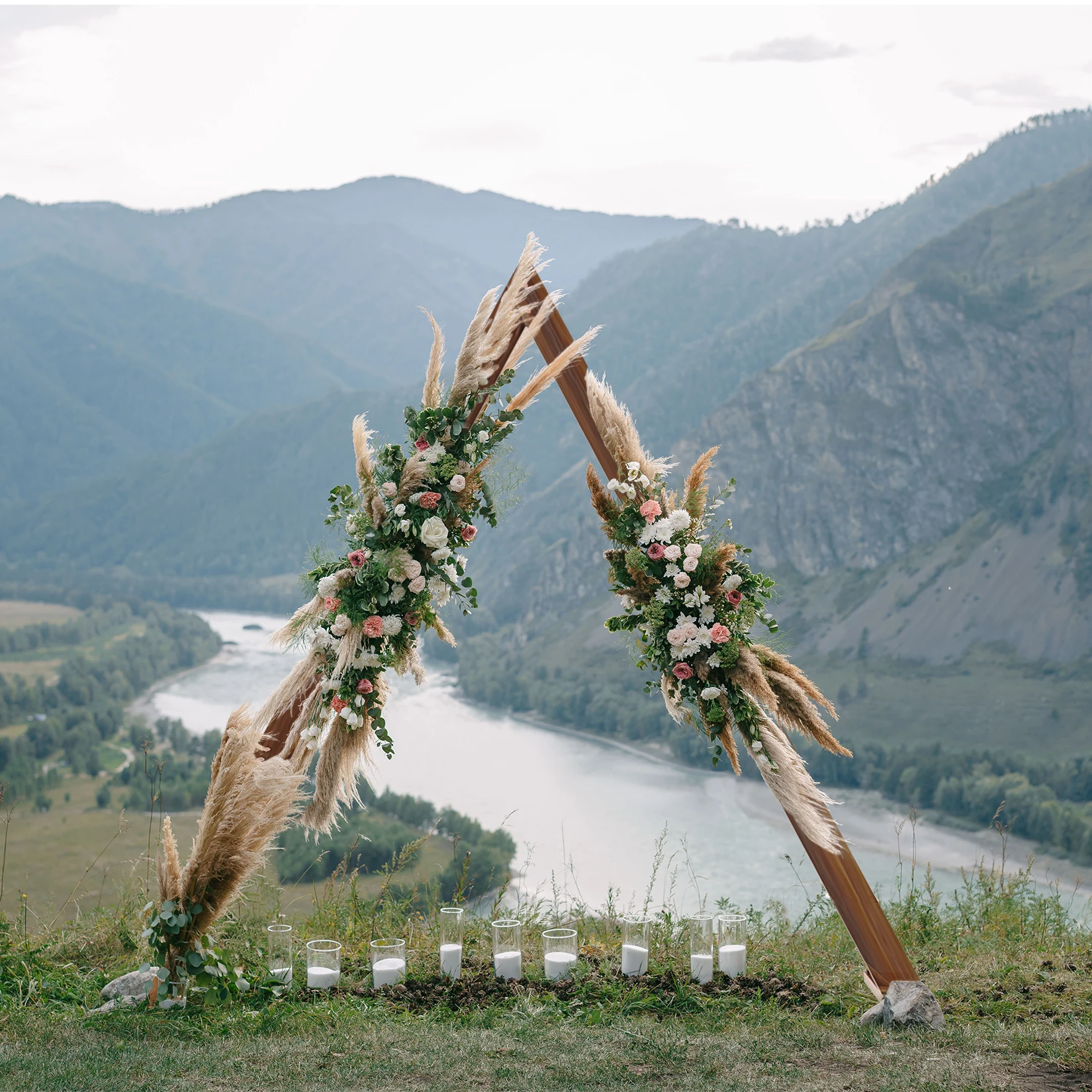 

Tableclothsfactory 10ft Triangle Wooden Arch for Wedding Ceremony, Backdrop Srand Outdoor Garden Birthday Party Decorations