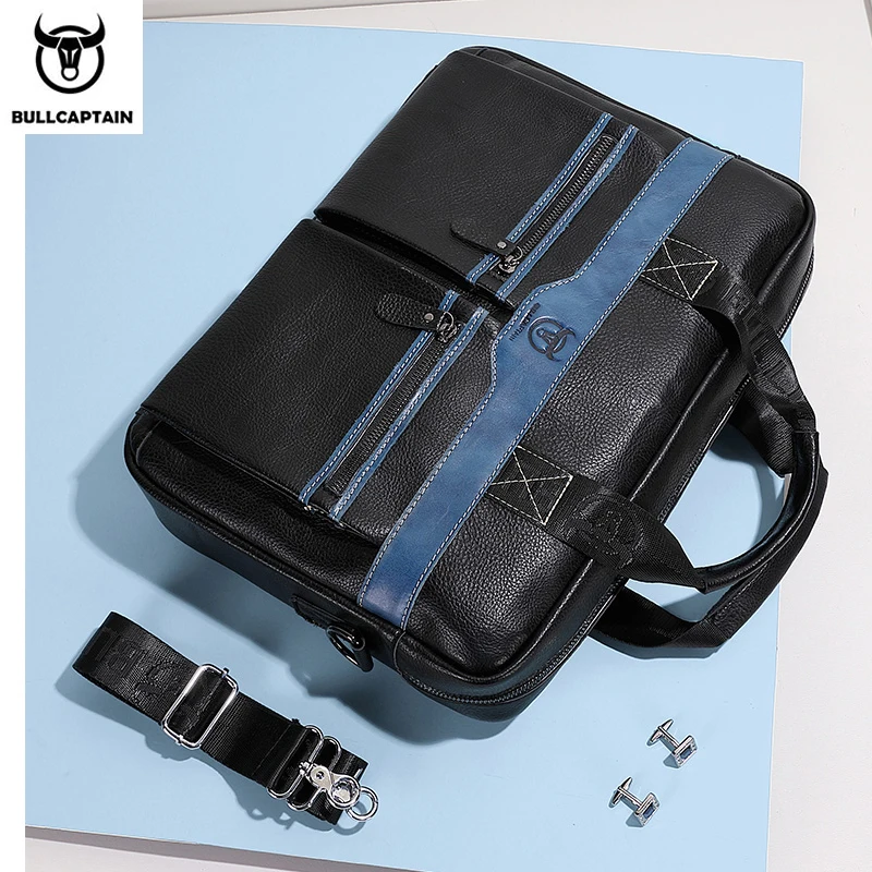 Imagem -05 - Bullcaptain Nova Camada Superior de Couro dos Homens Maleta de Negócios Casual Bolsa de Ombro Mensageiro Masculino Bolsa para Portátil Gwb050