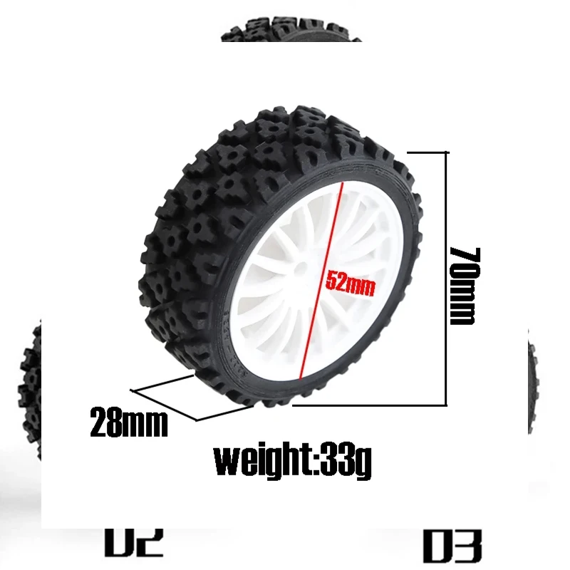 70mm Rubber Tire Wheel Tyres for Tamiya XV-01 XV01 TA06 TT-01 TT-02 PTG-2 1/10 RC Racing Car Upgrade Parts Accessories